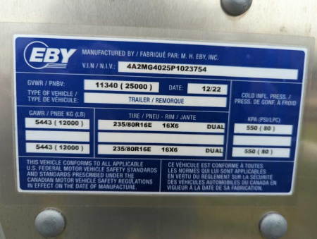 New 2023 EBY GN25K 40X102 Gooseneck Bodies