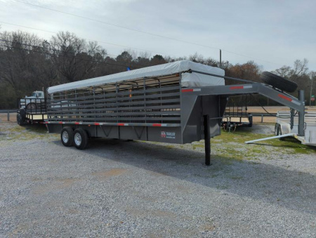 New 2025 W-W Trailer ROUSTABOUT GOOSENECK Stock / Stock Combo Trailer