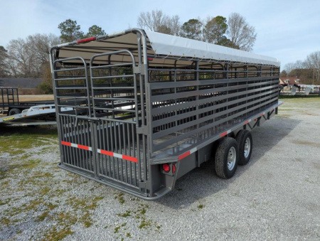 New 2025 W-W Trailer ROUSTABOUT GOOSENECK Stock / Stock Combo Trailer