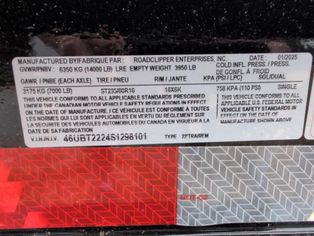 New 2025 Baseline HTL207 22' Tilt Trailer