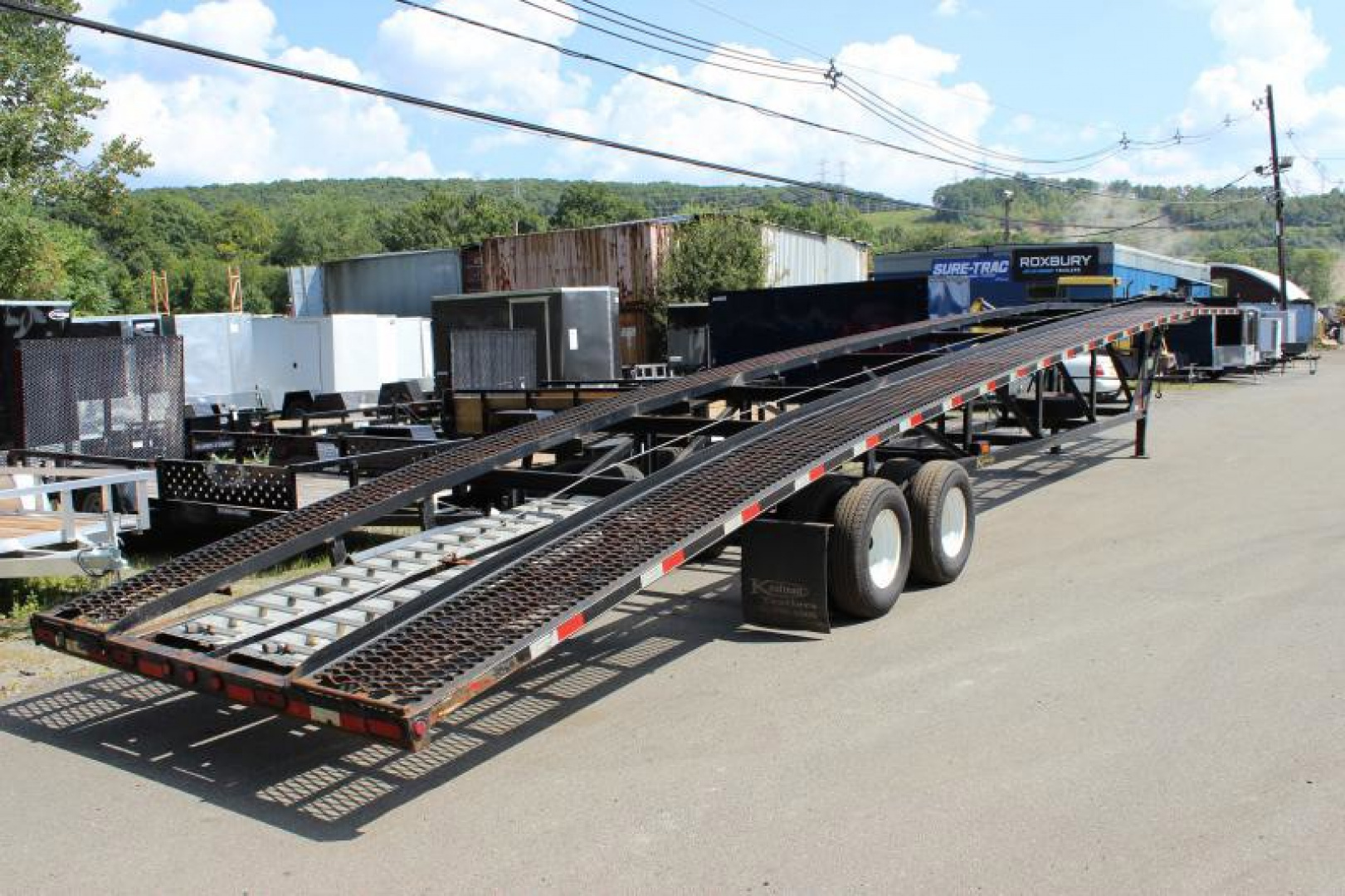 Used 2020 USED! 50 ft. Tandem Dual Wedge Three Car Trailer - Kaufman Trailer