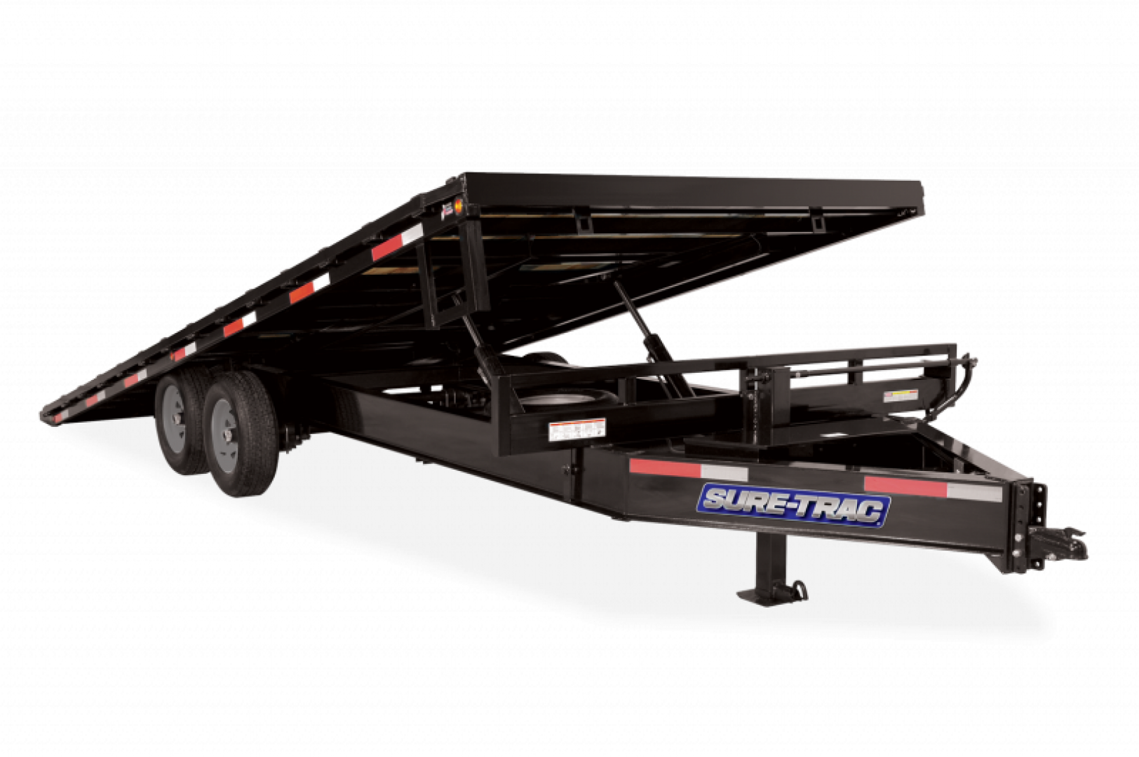 New 2025 Sure-Trac 8.5x22 15K Powertilt Deckover Flatbed Trailer Tilt Trailer