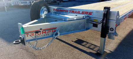 New 102 X 25 + 5 GALVANIZED DECKOVER EQUIPMENT HAULER 16K AXLES HYDRAULIC JACKS 27175# PAYLOAD 2026 TRUMPH