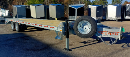 New 102 X 25 + 5 GALVANIZED DECKOVER EQUIPMENT HAULER 16K AXLES HYDRAULIC JACKS 27175# PAYLOAD 2026 TRUMPH