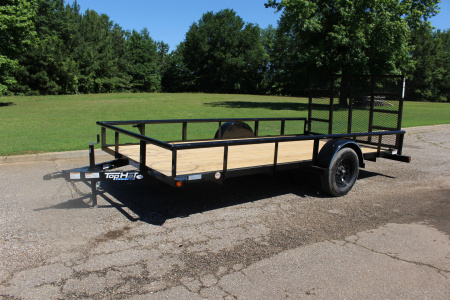 New 2025 Top Hat 14X83 DERBY SR PIPE REAR GATE Utility Trailer
