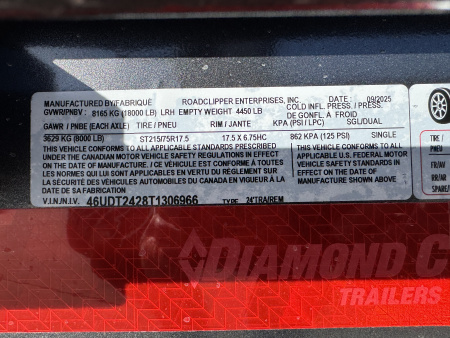 New 2026 Diamond C Trailers HDT208-24 Tilt Trailer