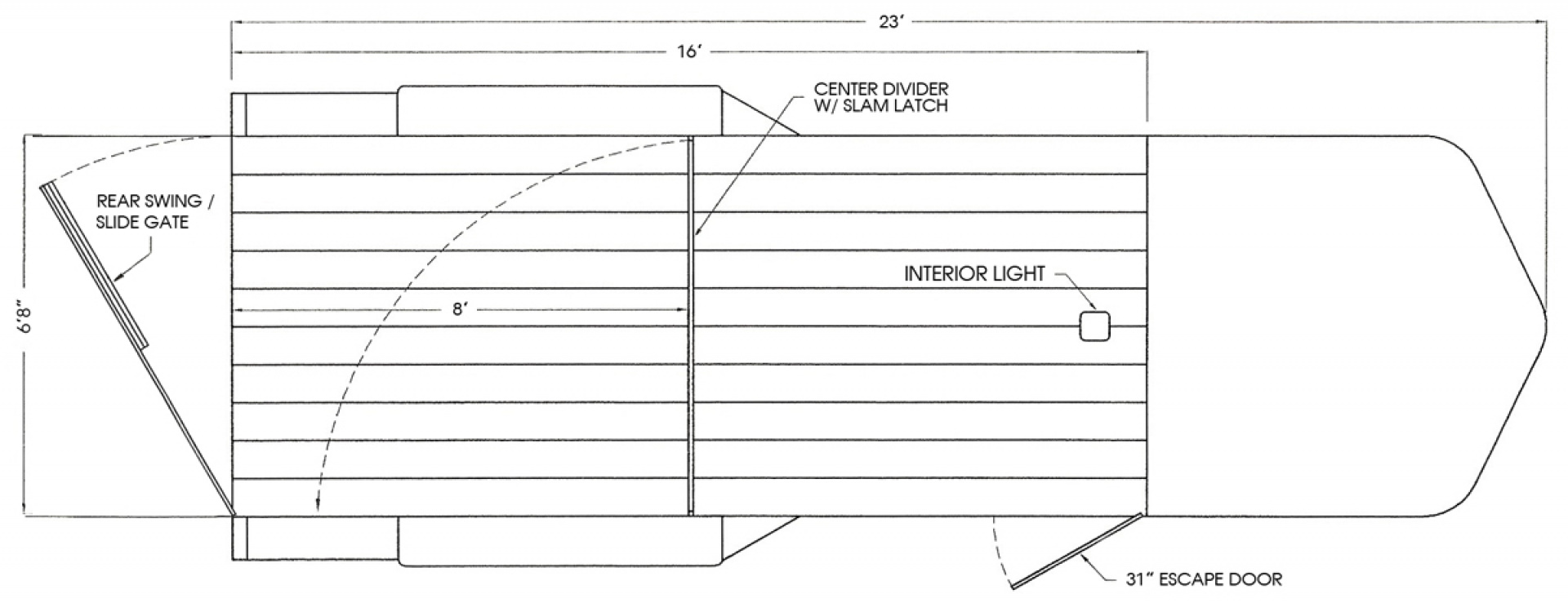 New 2026 Valley 6'8"X16'X6'6" Gooseneck Steel Stock Trailer