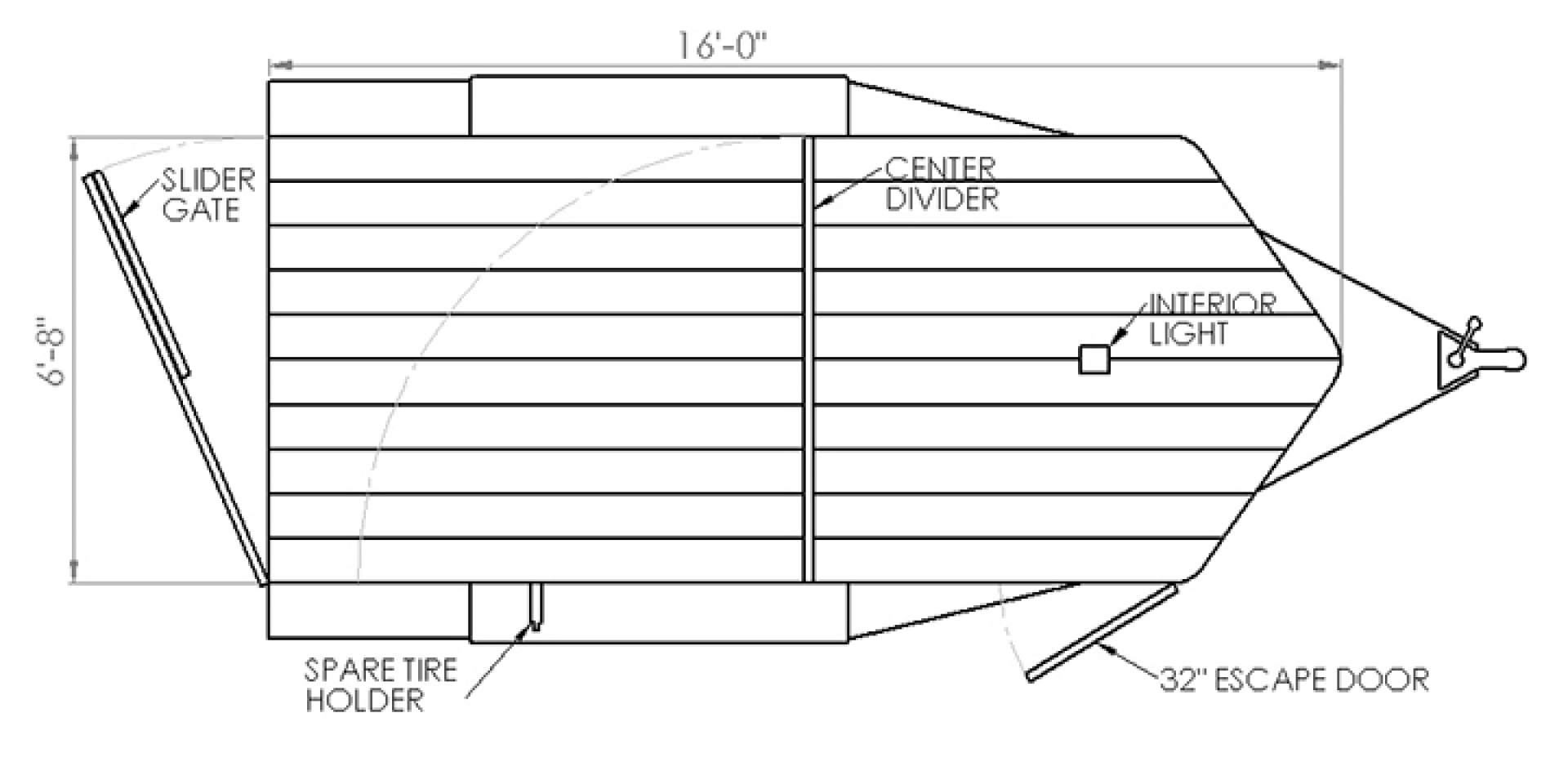 New 2026 Valley 6'8"X16'X6'6" Steel Stock Trailer