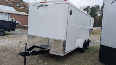 New 2025 Homesteader Trailer 23567 7X14 WHITE 7K Cargo / Enclosed Trailer