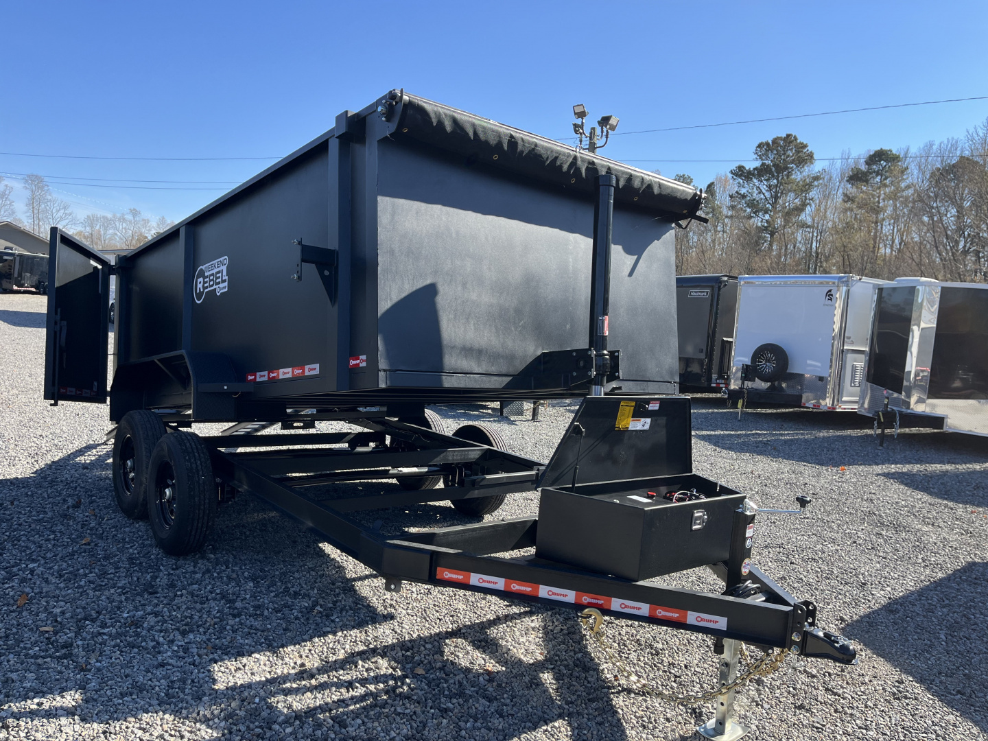 New 2026 U-Dump 7x14 Dump Trailer With 48" Sides, 14K GVWR, Weekend Rebel Series, Flat Black