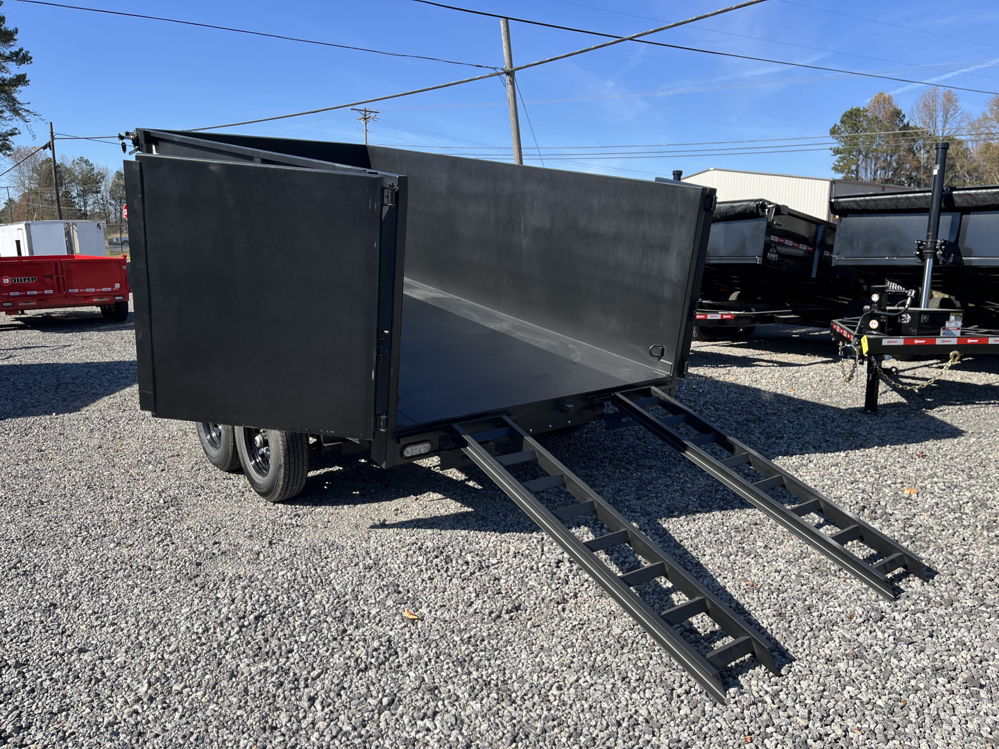 New 2026 U-Dump 7x14 Dump Trailer With 48" Sides, 14K GVWR, Weekend Rebel Series, Flat Black