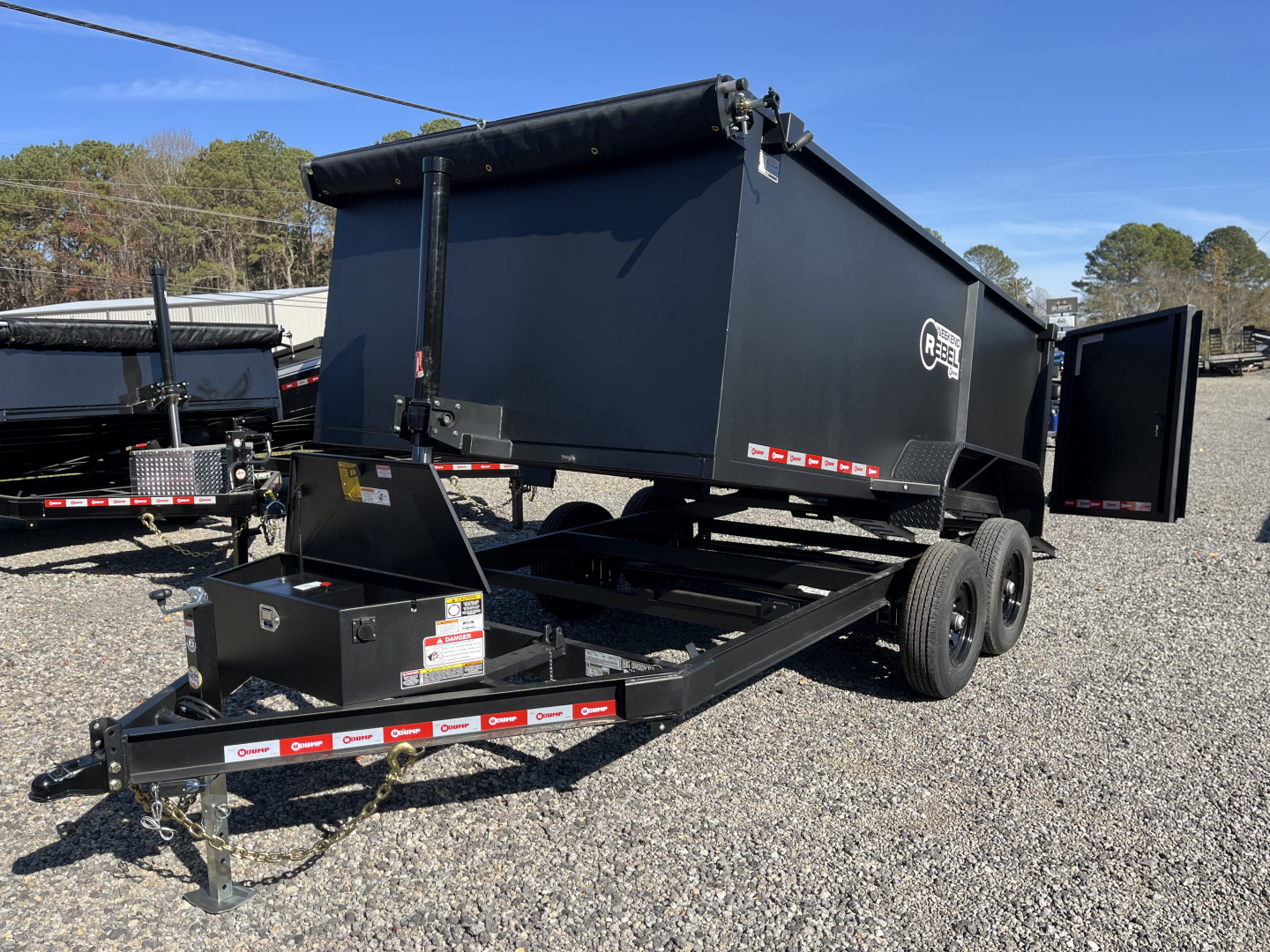 New 2026 U-Dump 7x14 Dump Trailer With 48" Sides, 14K GVWR, Weekend Rebel Series, Flat Black