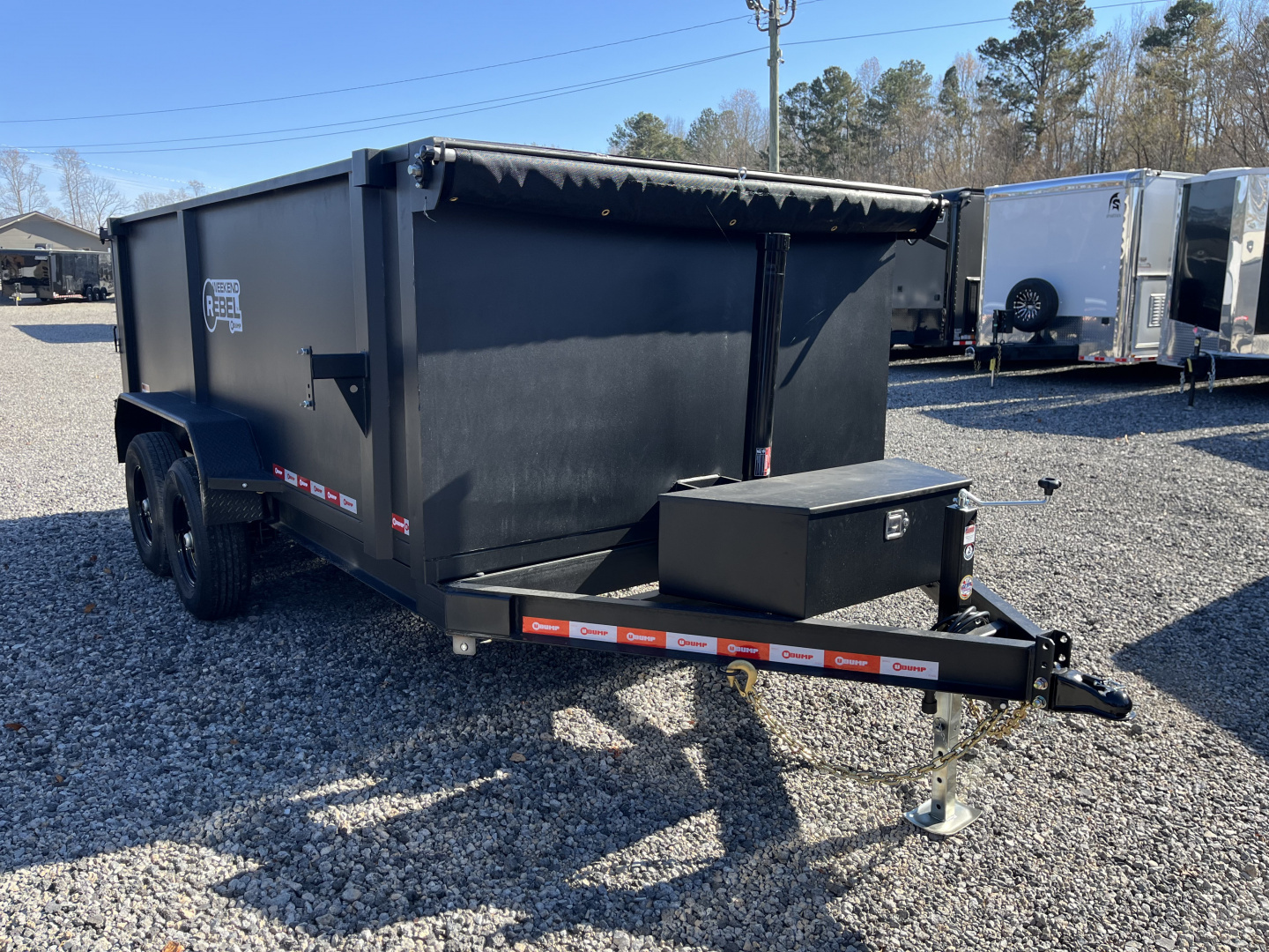 New 2026 U-Dump 7x14 Dump Trailer With 48" Sides, 14K GVWR, Weekend Rebel Series, Flat Black