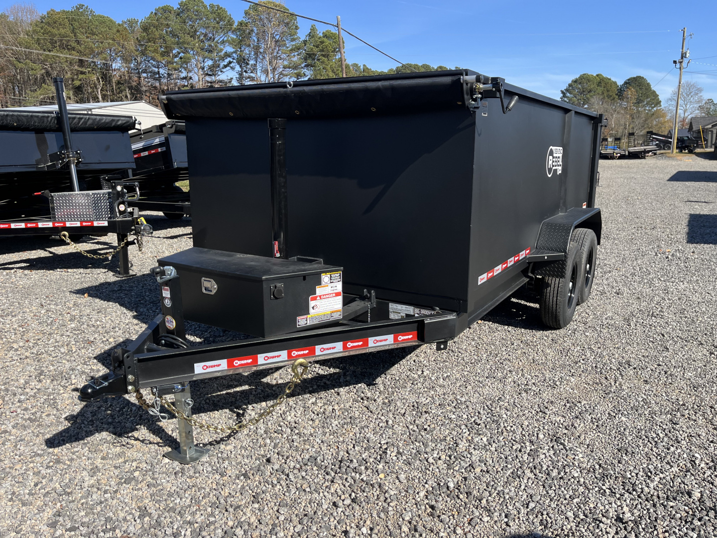 New 2026 U-Dump 7x14 Dump Trailer With 48" Sides, 14K GVWR, Weekend Rebel Series, Flat Black