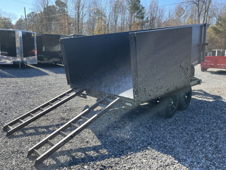 New 2026 U-Dump 7x14 Dump Trailer With 48" Sides, 14K GVWR, Weekend Rebel Series, Flat Black