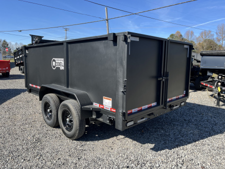 New 2026 U-Dump 7x14 Dump Trailer With 48" Sides, 14K GVWR, Weekend Rebel Series, Flat Black