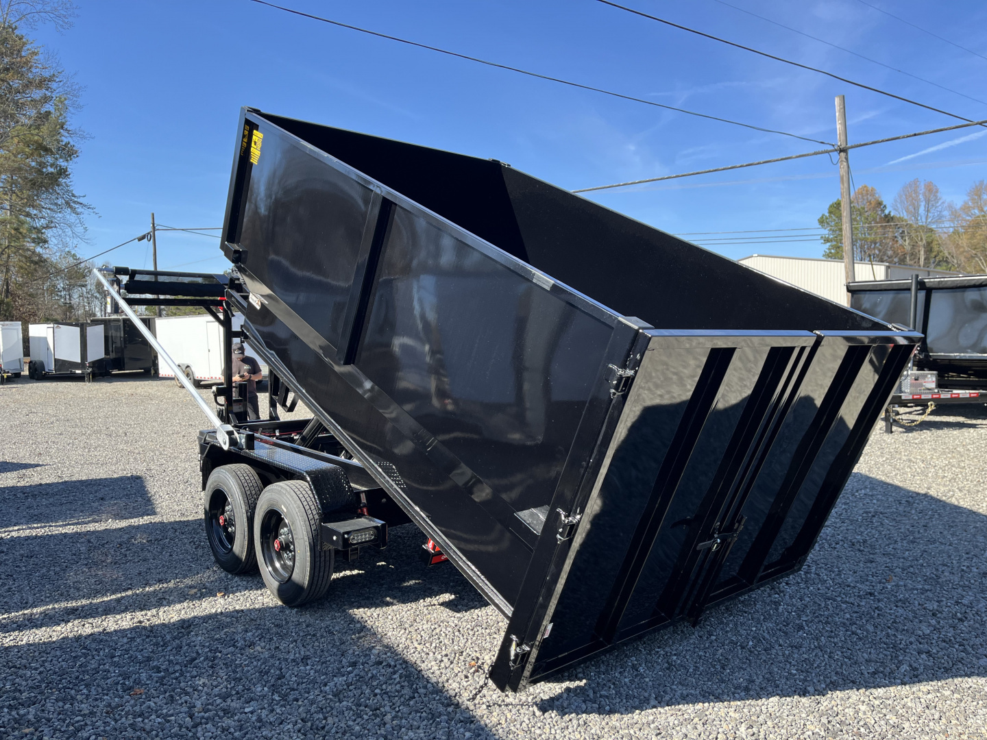 New 2026 U-Dump 14' Roll Off Dumpster Dump Trailer, 16 Yard Dumpster Included, 16K GVWR
