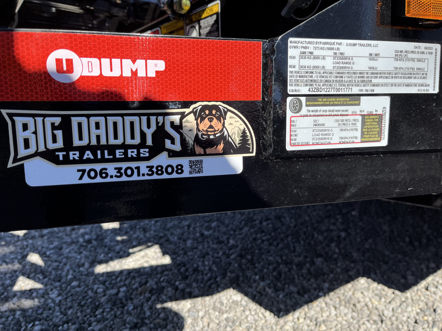 New 2026 U-Dump 14' Roll Off Dumpster Dump Trailer, 16 Yard Dumpster Included, 16K GVWR