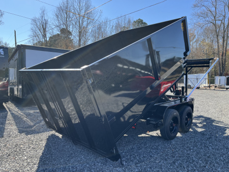 New 2026 U-Dump 14' Roll Off Dumpster Dump Trailer, 16 Yard Dumpster Included, 16K GVWR