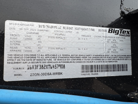 New 2026 Big Tex Trailers 22GN 25+5 Flatbed Trailer