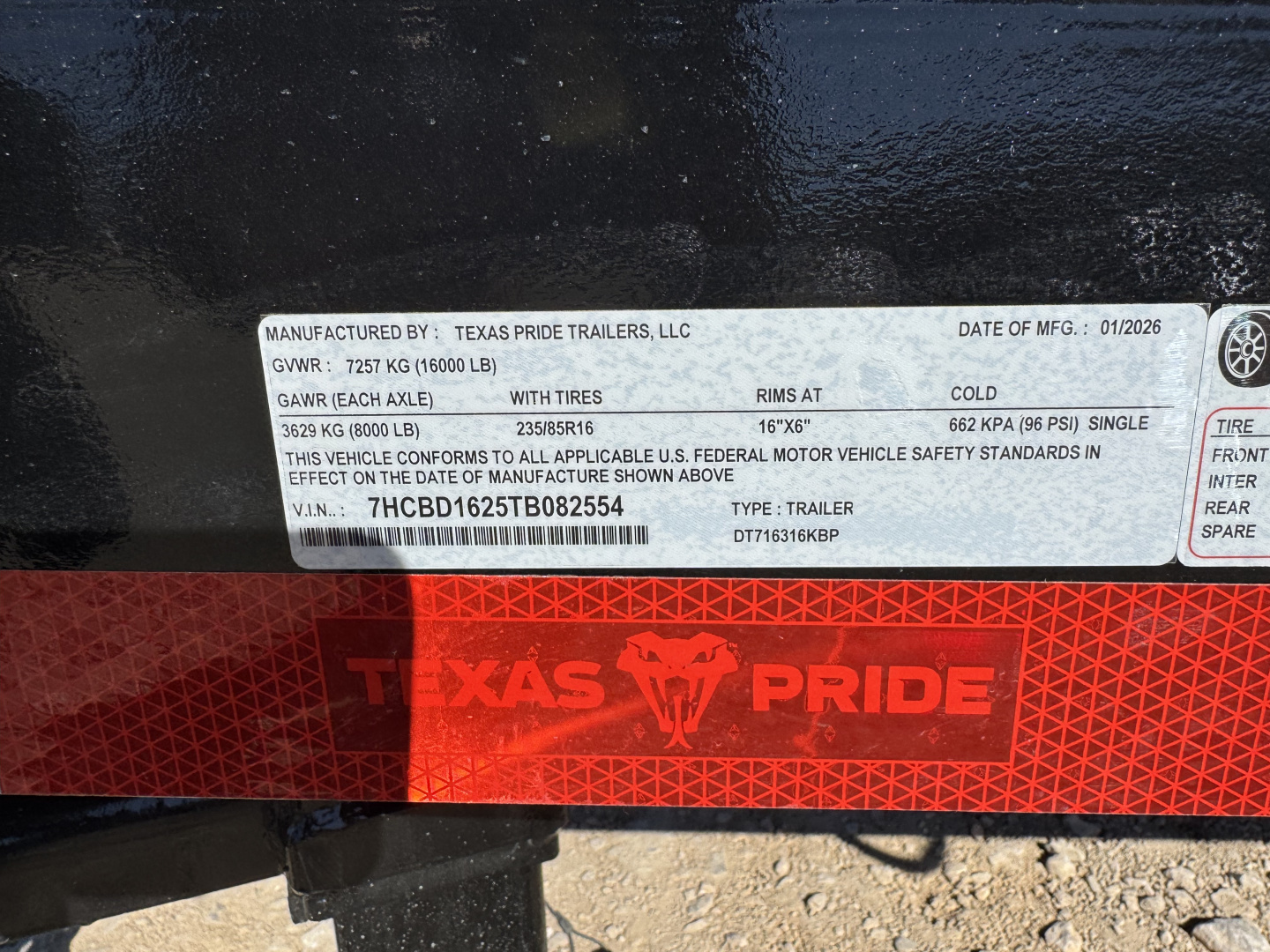 New 2026 Texas Pride Trailers DT716316KBP-2554 Dump Trailer