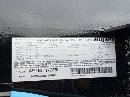 New 2026 Big Tex Trailers 14GN 20+5 Flatbed Trailer