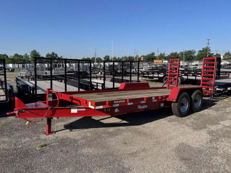 New 2026 Winston 7 TON 7 X 18 FT SKID STEER TRAILER SPRING ASSIST RAMPS