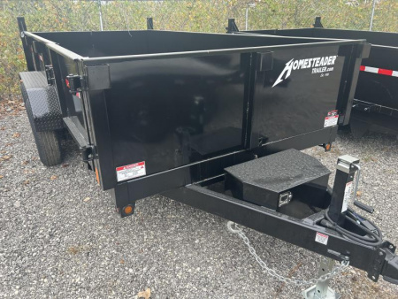 New 2024 Homesteader Trailer 7 X 14 FT DUMP TRAILER SIDE LOAD GATE 14K GVWR SCISSOR LIFT