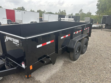 New 2024 Homesteader Trailer 7 X 14 FT DUMP TRAILER SIDE LOAD GATE 14K GVWR SCISSOR LIFT
