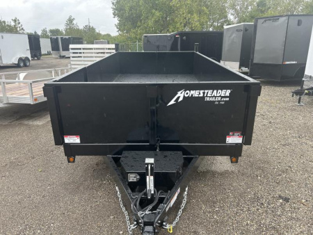 New 2024 Homesteader Trailer 7 X 14 FT DUMP TRAILER SIDE LOAD GATE 14K GVWR SCISSOR LIFT