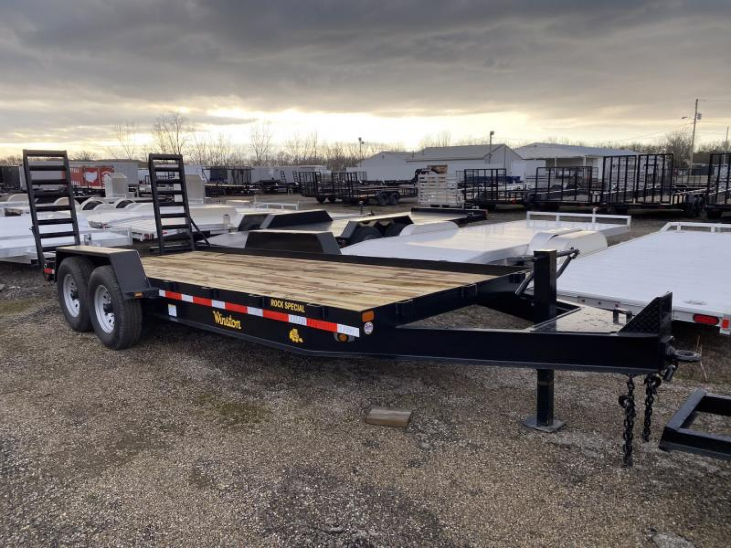 New 2025 Winston 7 TON 7 X 20 FT SKID STEER TRAILER SPRING ASSIST RAMPS