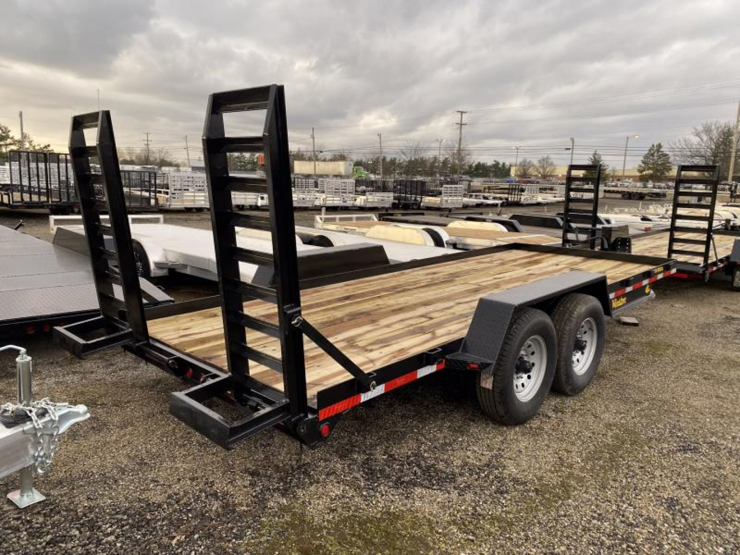 New 2025 Winston 7 TON 7 X 20 FT SKID STEER TRAILER SPRING ASSIST RAMPS