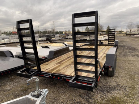 New 2025 Winston 7 TON 7 X 20 FT SKID STEER TRAILER SPRING ASSIST RAMPS