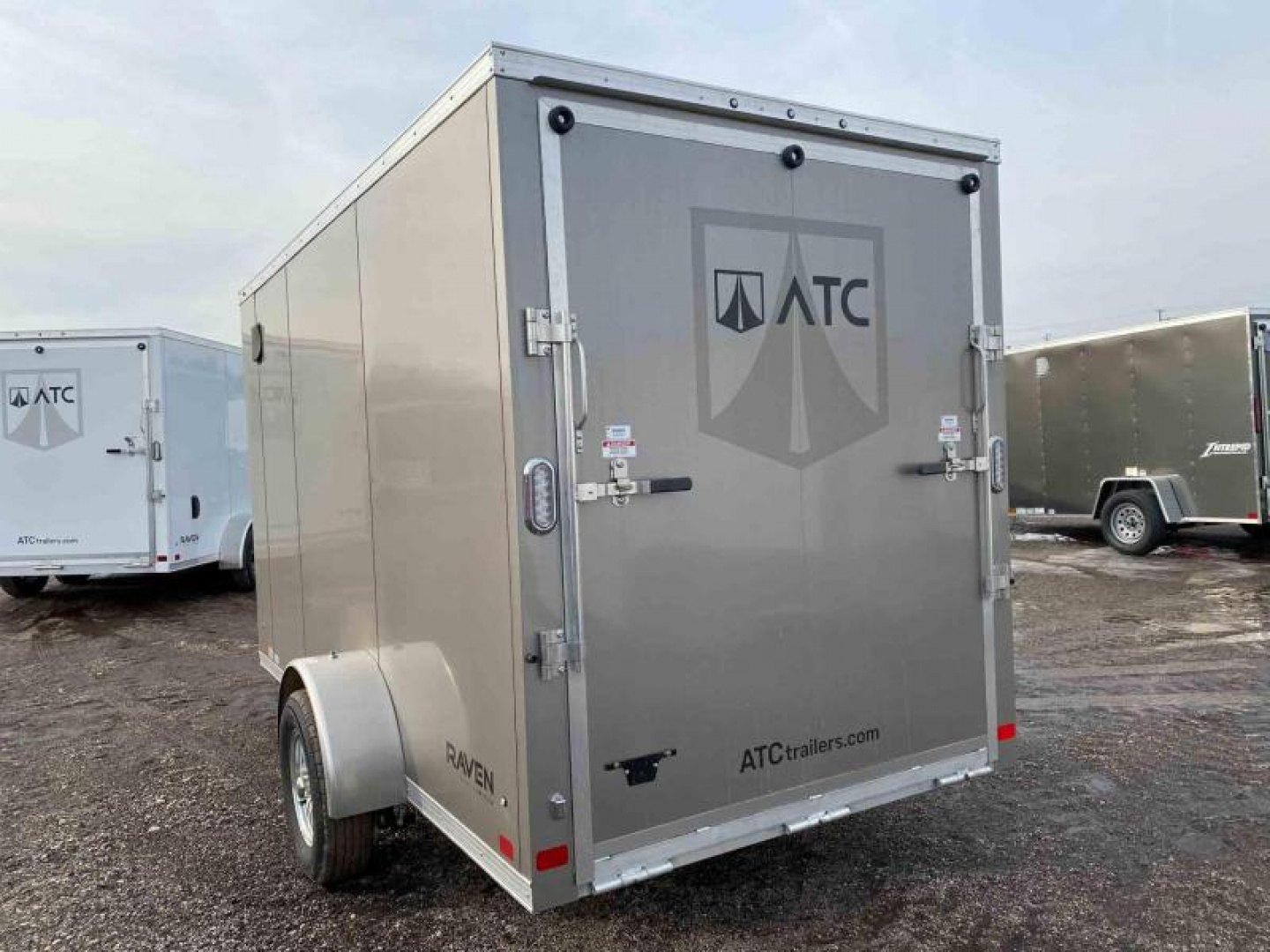 New 2022 ATC RAVEN 6X12 FT ALUMINUM ENCLOSED CARGO WITH RAMP DOOR AND ALUMINUM WHEELS