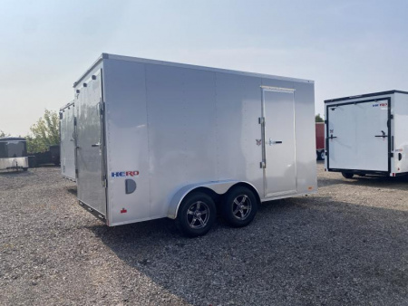 New 2025 Bravo Trailers 7 X 14 FT V-NOSE HERO CARGO TRAILER 7 FT INTERIOR HT WITH RAMP DOOR *FACTORY CLOSE OUT*