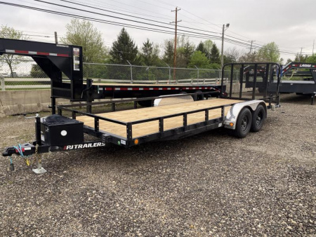 New 2025 PJ Trailers 7 X 20 FT UTILITY TRAILER SPRING ASSIST RAMP 10K GVWR