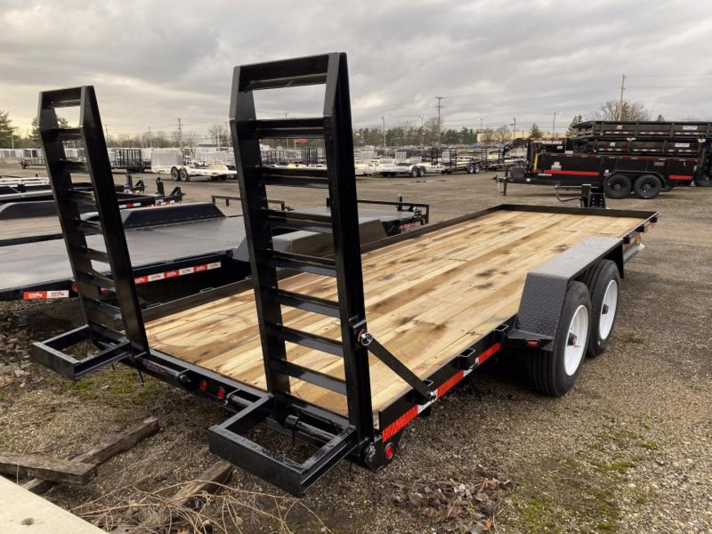New 2025 Winston 8 TON 7 X 20 FT SKID STEER TRAILER SPRING ASSIST RAMPS