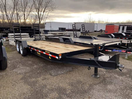 New 2025 Winston 8 TON 7 X 20 FT SKID STEER TRAILER SPRING ASSIST RAMPS