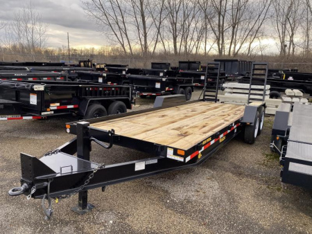 New 2025 Winston 8 TON 7 X 20 FT SKID STEER TRAILER SPRING ASSIST RAMPS