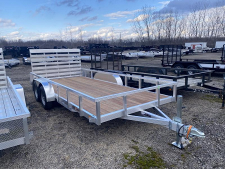 New 2025 Sport Haven 7 X 16 ALUMINUM UTILITY TRAILER WOOD DECK WITH RAMP