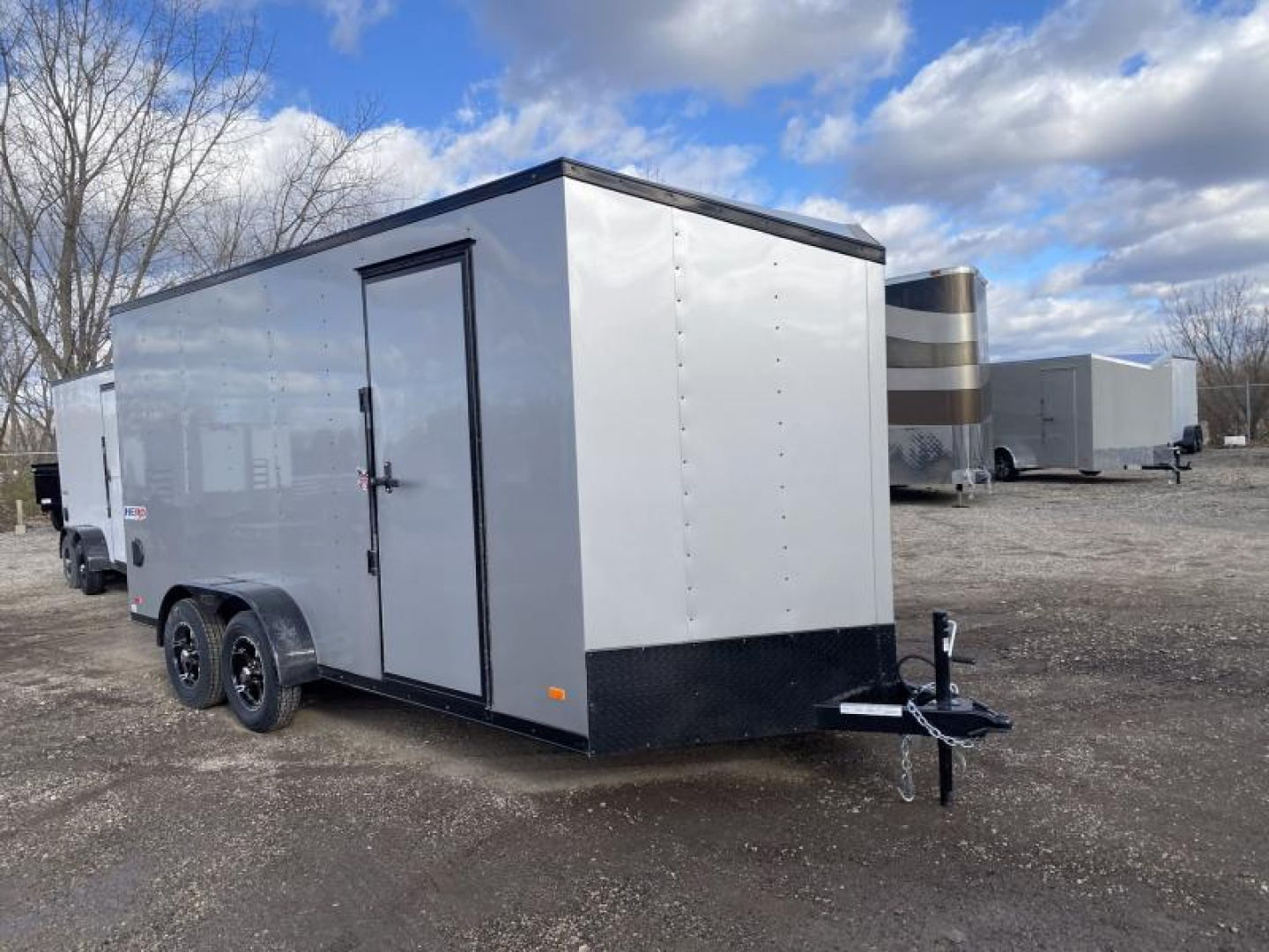 New 2025 Bravo Trailers 7 X 16 FT HERO CARGO TRAILER 7 FT INTERIOR HEIGHT BLACK TRIM WITH RAMP DOOR *FACTORY CLOSE OUT*