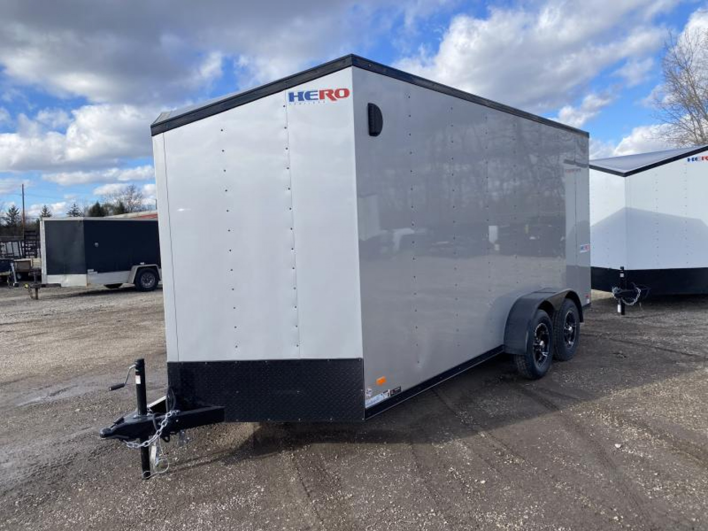 New 2025 Bravo Trailers 7 X 16 FT HERO CARGO TRAILER 7 FT INTERIOR HEIGHT BLACK TRIM WITH RAMP DOOR *FACTORY CLOSE OUT*