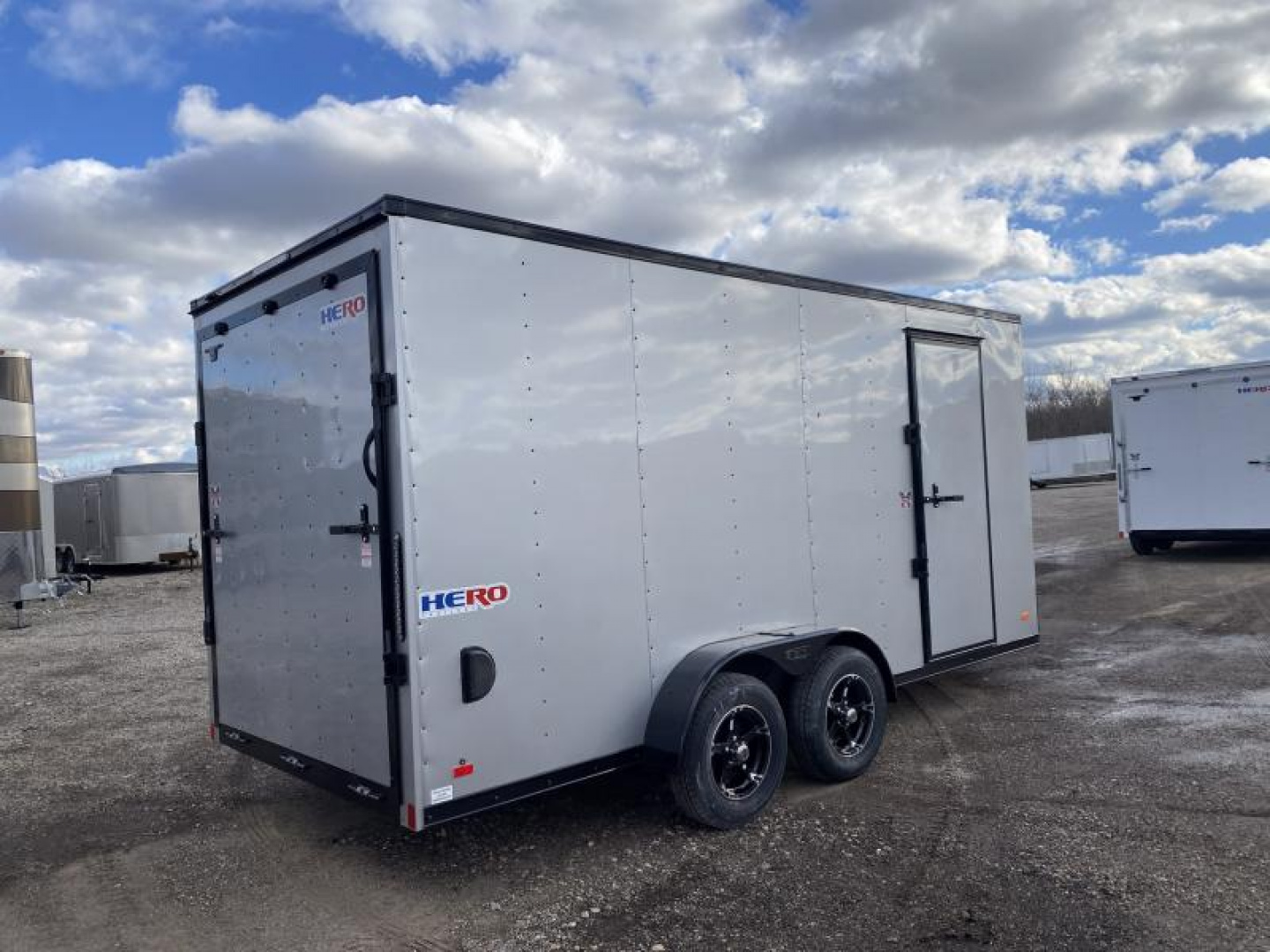 New 2025 Bravo Trailers 7 X 16 FT HERO CARGO TRAILER 7 FT INTERIOR HEIGHT BLACK TRIM WITH RAMP DOOR *FACTORY CLOSE OUT*
