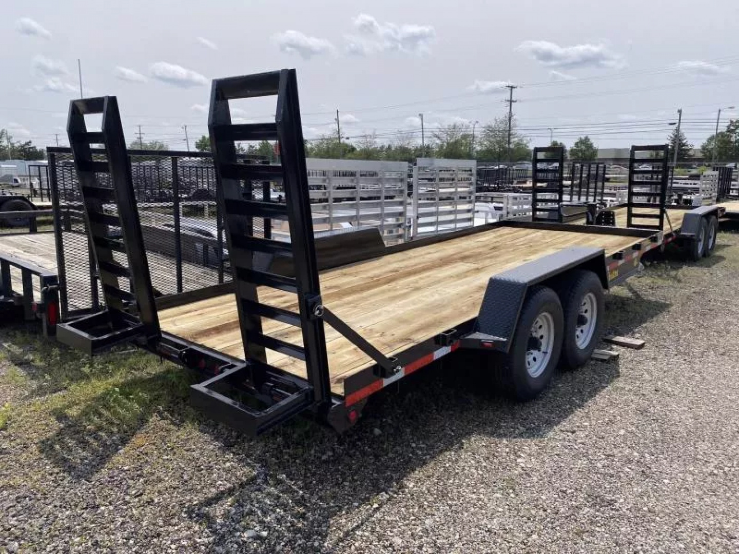 New 2026 Winston 7 TON 7 X 18 FT SKID STEER TRAILER SPRING ASSIST RAMPS