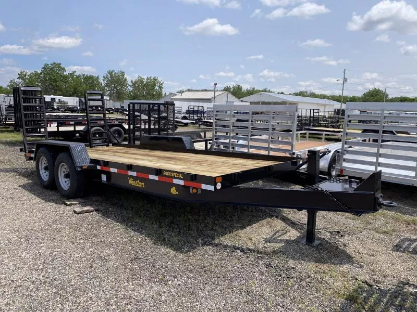 New 2026 Winston 7 TON 7 X 18 FT SKID STEER TRAILER SPRING ASSIST RAMPS