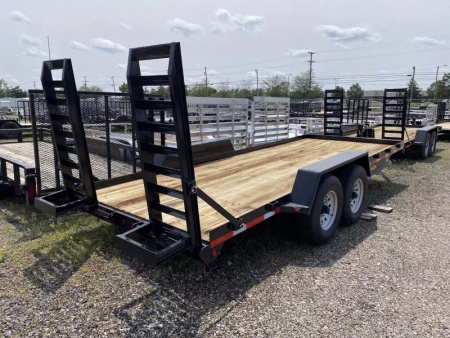 New 2026 Winston 7 TON 7 X 18 FT SKID STEER TRAILER SPRING ASSIST RAMPS