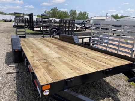 New 2026 Winston 7 TON 7 X 18 FT SKID STEER TRAILER SPRING ASSIST RAMPS
