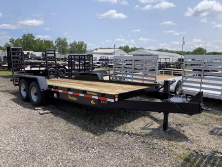 New 2026 Winston 7 TON 7 X 18 FT SKID STEER TRAILER SPRING ASSIST RAMPS