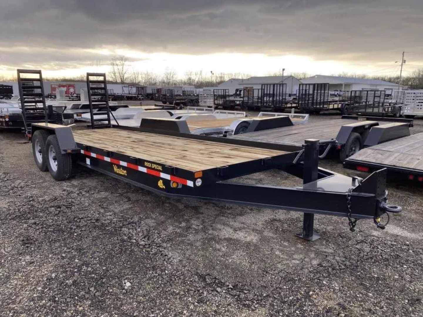 New 2026 Winston 7 TON 7 X 18 FT SKID STEER TRAILER SPRING ASSIST RAMPS