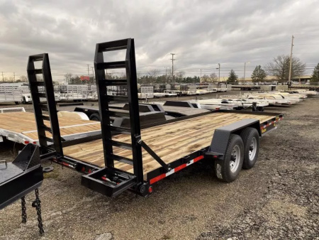New 2026 Winston 7 TON 7 X 18 FT SKID STEER TRAILER SPRING ASSIST RAMPS